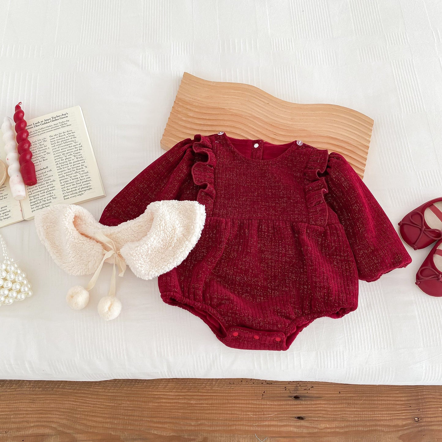 Clothes For Babies Fleece-lined Baby Girl Jumpsuit Onesie