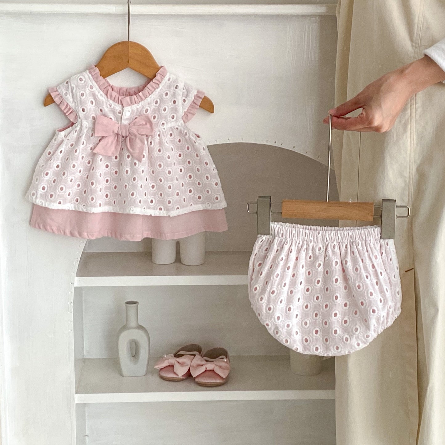 Baby Girl Clothes Hollow Out Double Layer Suit