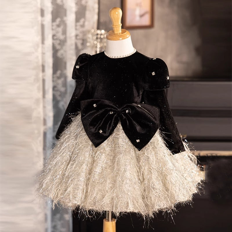 Girls' Dress Light Luxury Minority Autumn Long Sleeve
