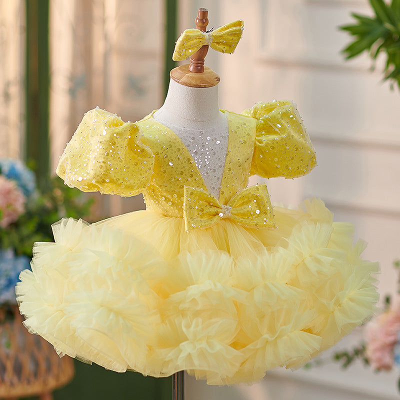 Girls Fashionable Sequins Tulle Tutu Skirt