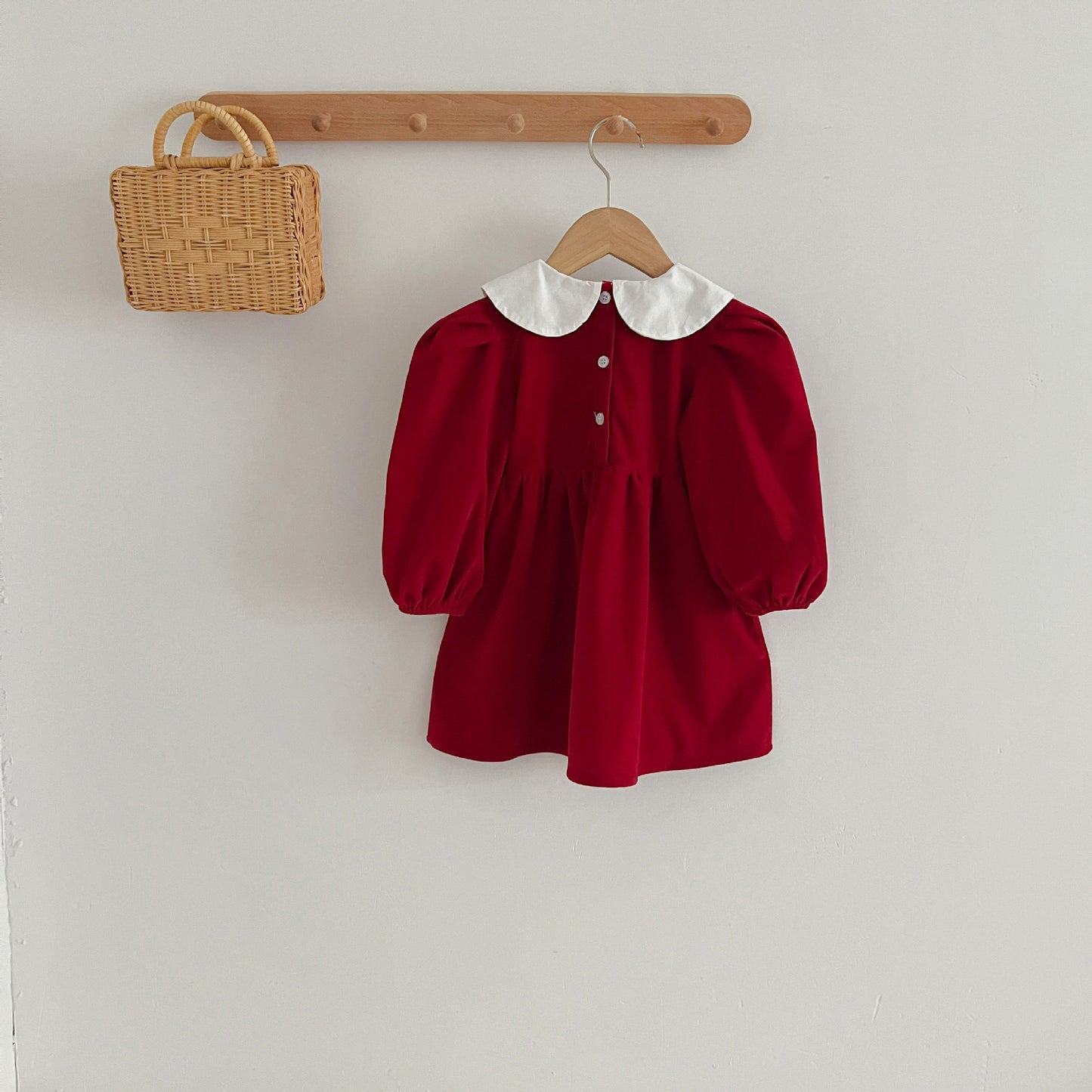 Doll Collar Red, Girls Dress Triangle Rompers