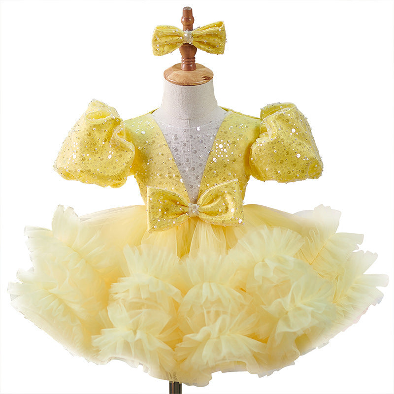 Girls Fashionable Sequins Tulle Tutu Skirt