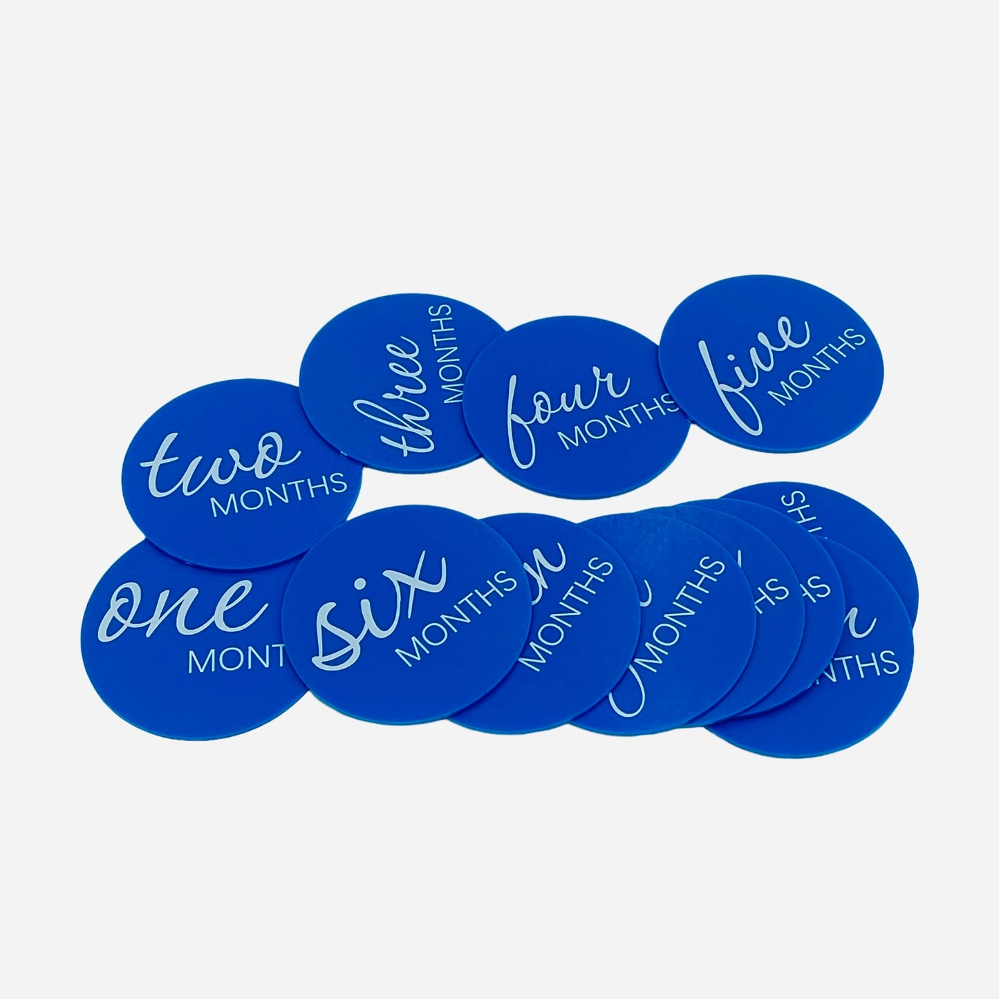 12 PCS ACRYLIC MILESTONE DISC - Blue