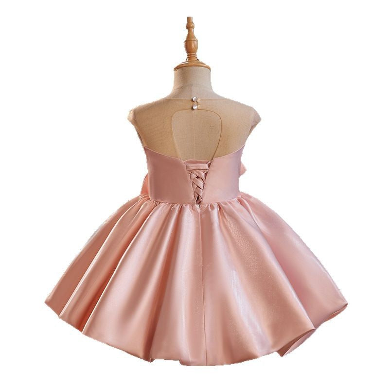 Girl's Dress Host Catwalk Piano Performance Puff Short Skirt