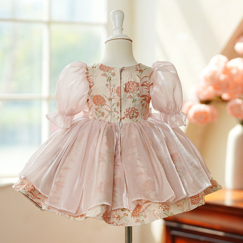 Girls' High-end Dress Piano Playing Dress Girls' Performance Dress