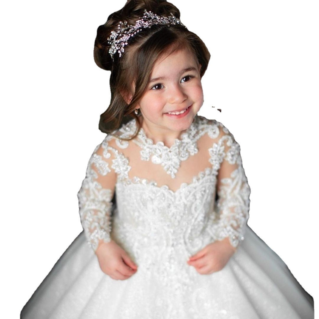 Children's Birthday Princess Dresses Of Bride Fellow Kids Bow Tulle Tutu Skirt