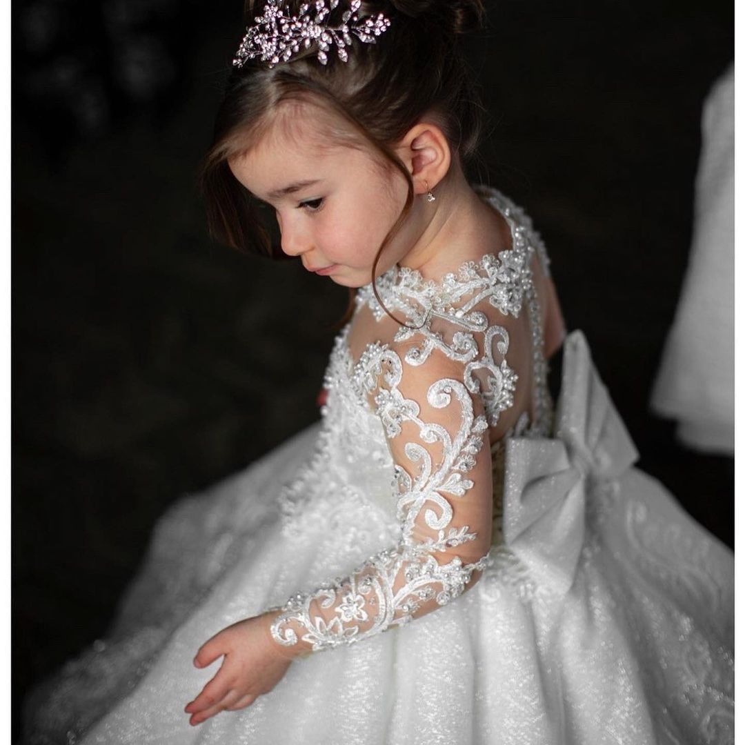 Children's Birthday Princess Dresses Of Bride Fellow Kids Bow Tulle Tutu Skirt