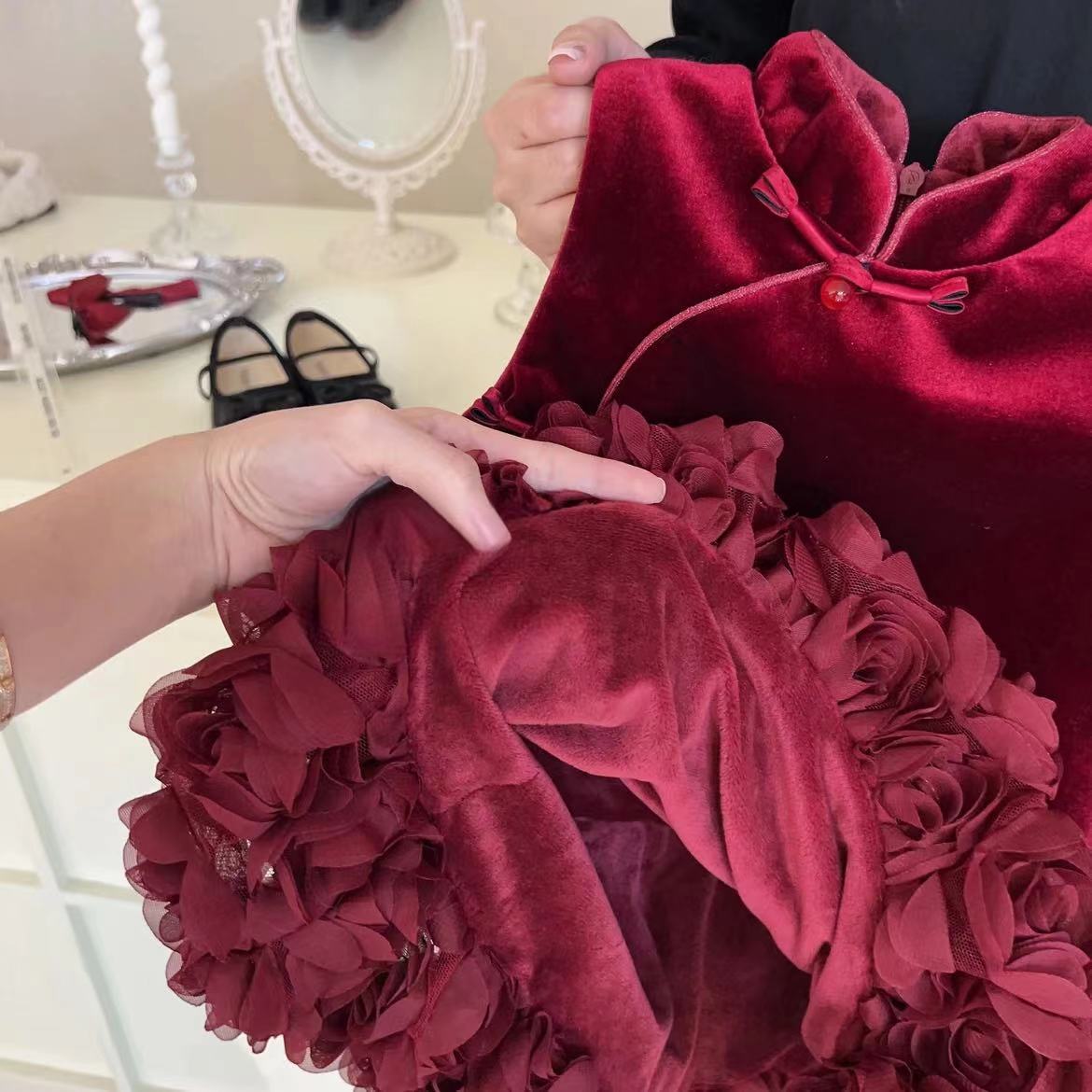 HUA LI Velvet Dress