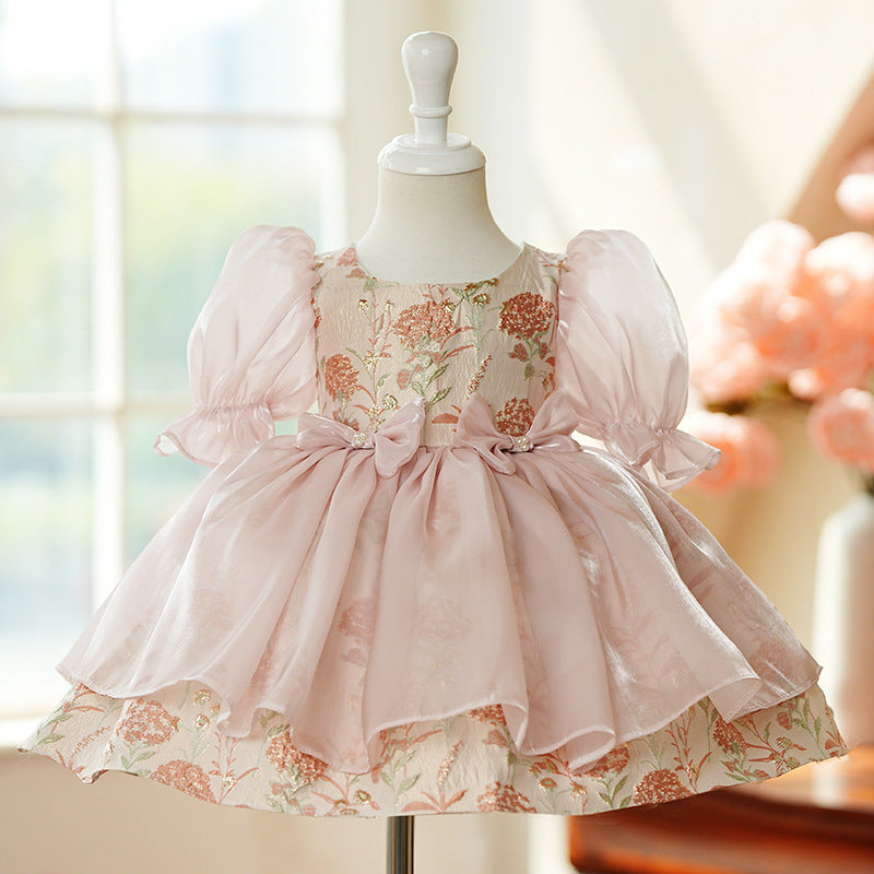 Girls' High-end Dress Piano Playing Dress Girls' Performance Dress