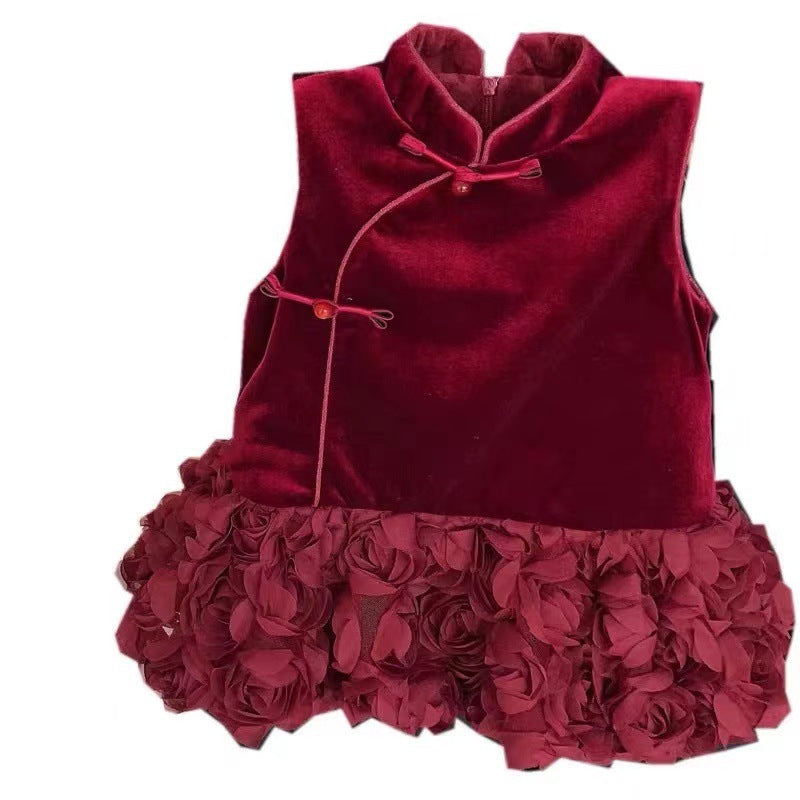 HUA LI Velvet Dress