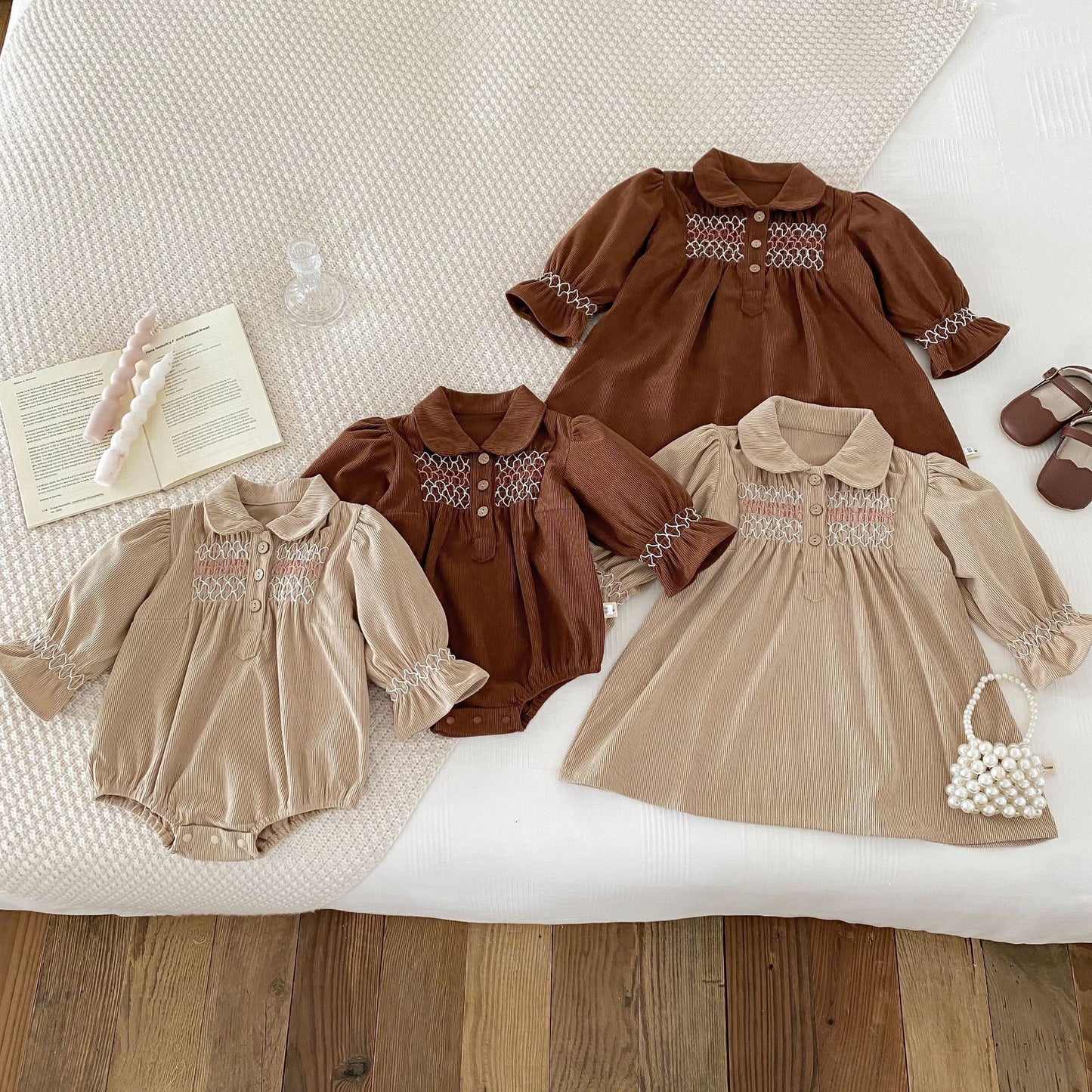 Baby Girl Corduroy Triangle Jumpsuit Dress