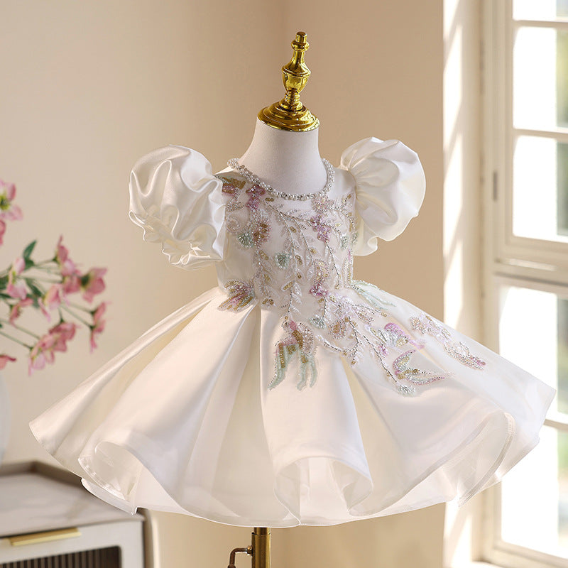 Light Luxury Minority Girls Performance Flower Girl Wedding Dress