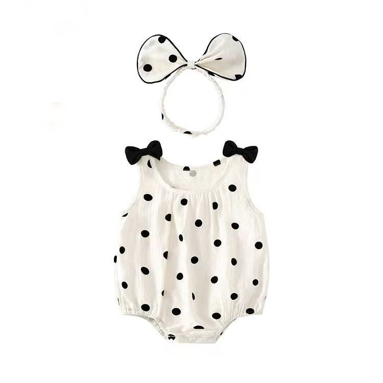 Baby Sling Sleeveless Bag Fat Clothes Summer Newborn Clothes Baby Girl's Short-sleeved Fashionable Stylish Body Clothes Thin