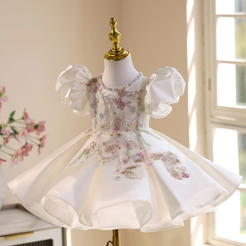 Light Luxury Minority Girls Performance Flower Girl Wedding Dress