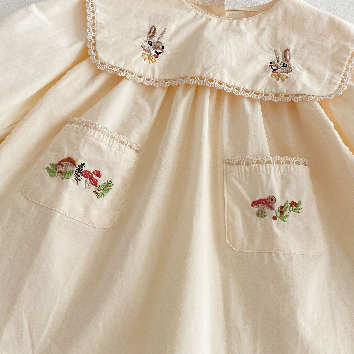 Cartoon Rabbit Embroidery Korean Girls Dress