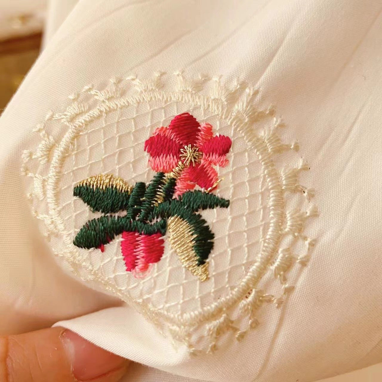 New Girls Flower Embroidery Complex Dress