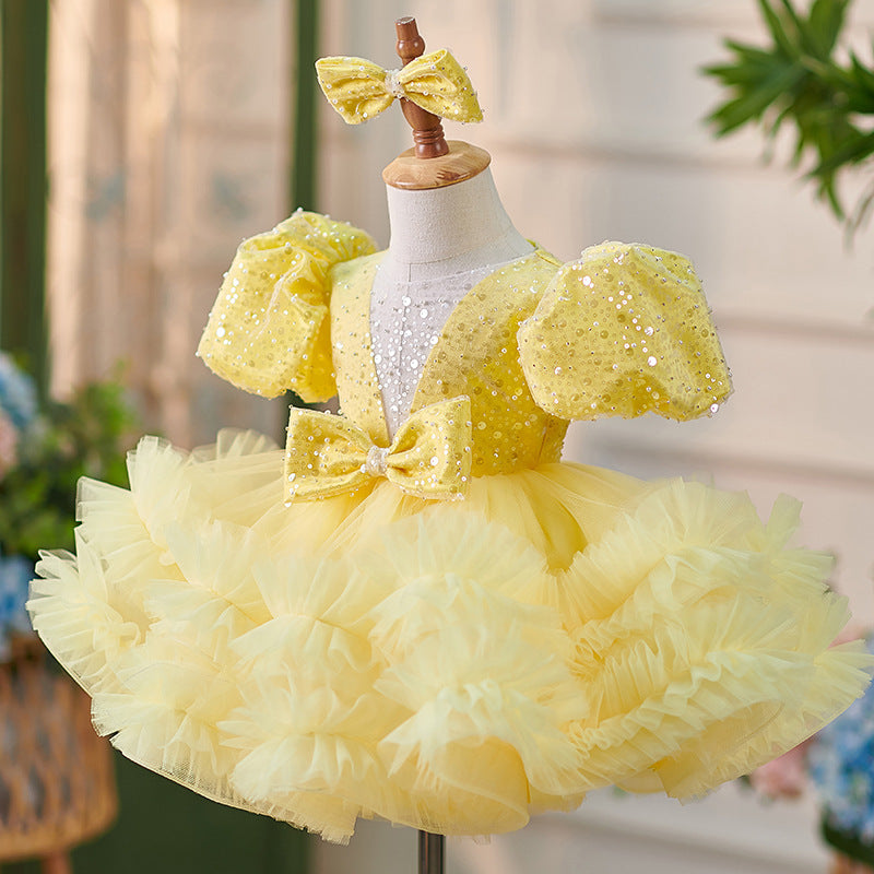 Girls Fashionable Sequins Tulle Tutu Skirt