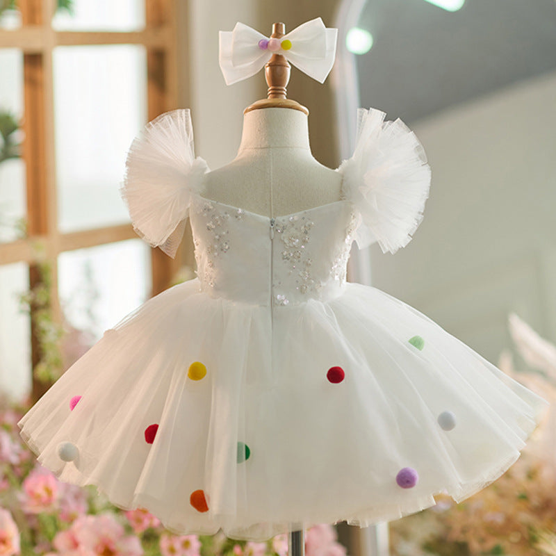 White Girl Super Fairy Puffy Gauze Princess Dress