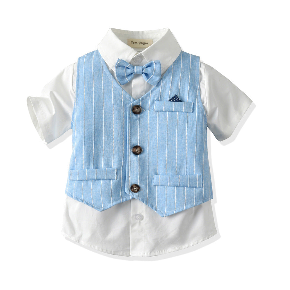 Short Sleeve Shirt Vest Shorts Fashion