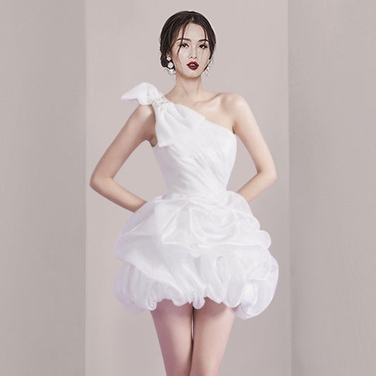 White French Style Short Temperament Banquet Birthday Party Dress