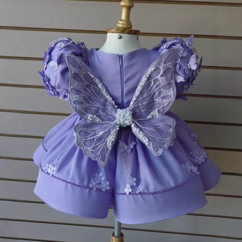 Little Girl Birthday Full-year Evening Dress Piano Performance Costume Girl