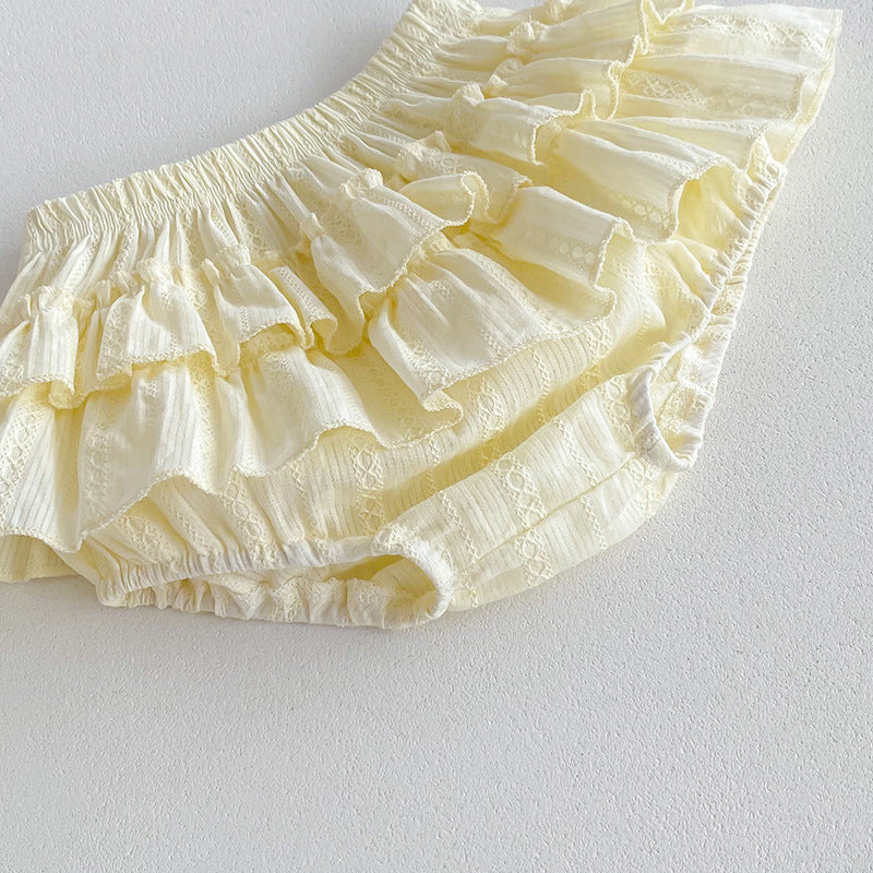 Casual Girl Double Layer Bud-waisted Shorts