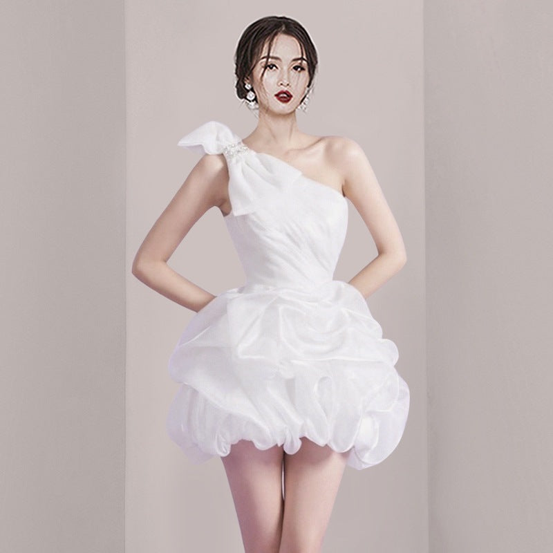 White French Style Short Temperament Banquet Birthday Party Dress