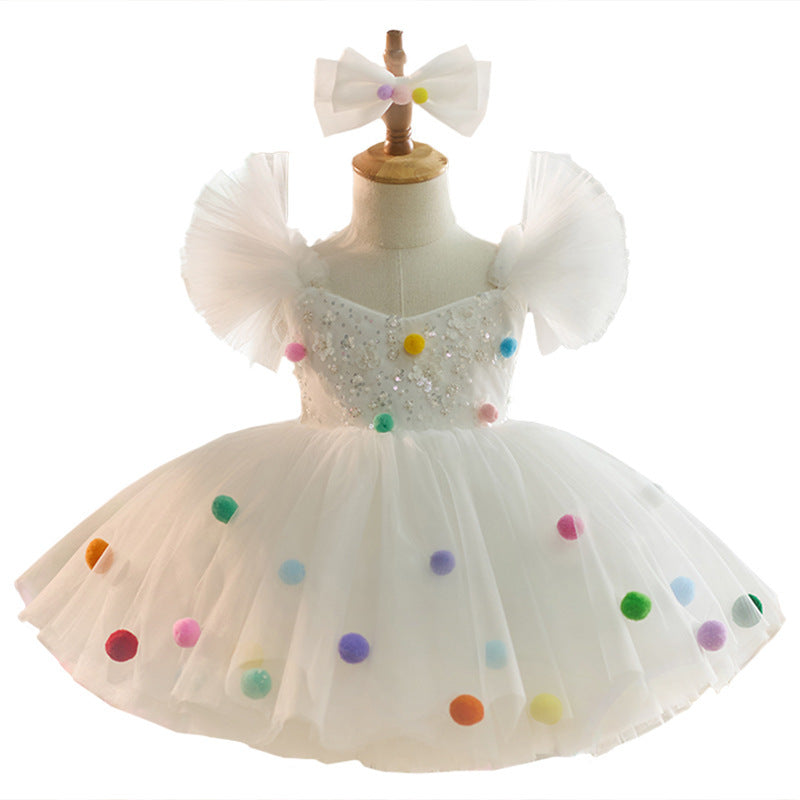 White Girl Super Fairy Puffy Gauze Princess Dress