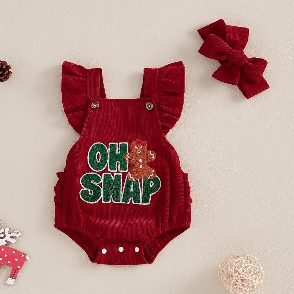 New Baby Girl Christmas Clothes Embroidered Pleated Sleeveless Lantern Velvet Jumpsuit