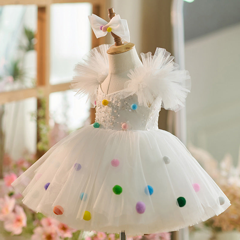 White Girl Super Fairy Puffy Gauze Princess Dress