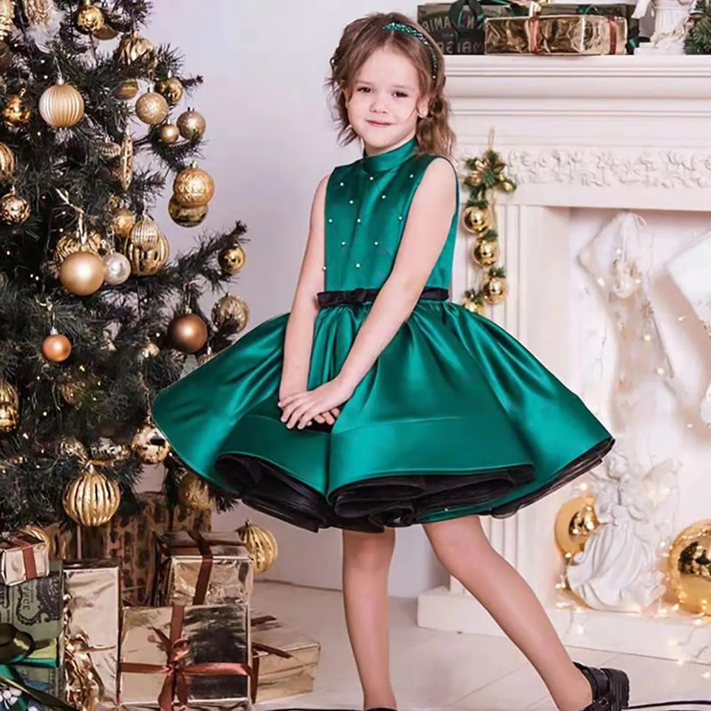 Children's Princess Dress Green Pettiskirt Girl Model