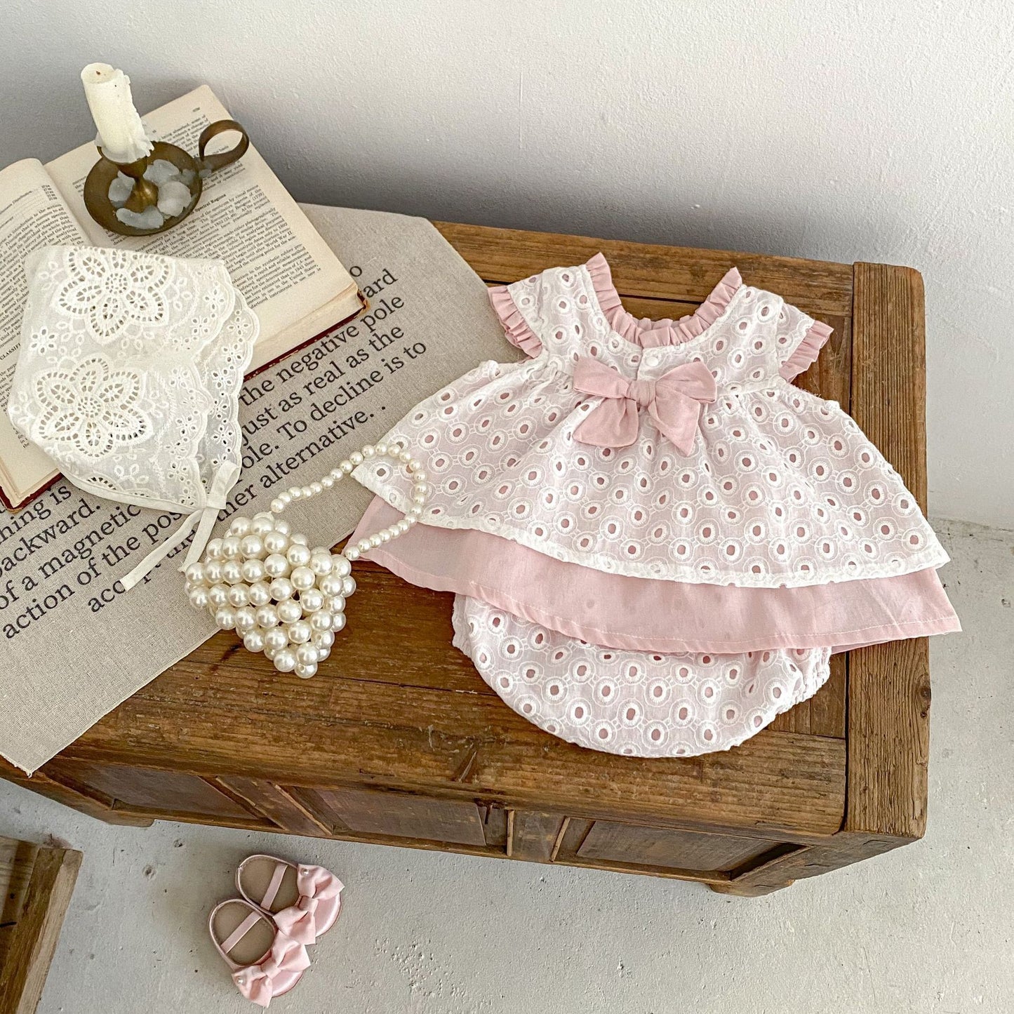 Baby Girl Clothes Hollow Out Double Layer Suit