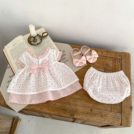 Baby Girl Clothes Hollow Out Double Layer Suit