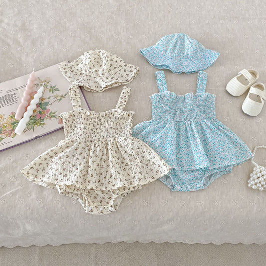 Floral Floral Dress Sleeveless Bag Fart Jacket