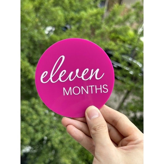 12 PCS ACRYLIC MILESTONE DISC - Pink