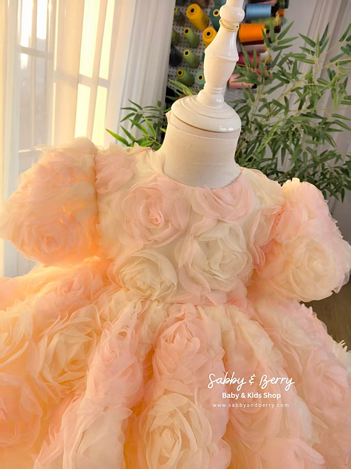 ROSETTE HIGH-LOW DRESS