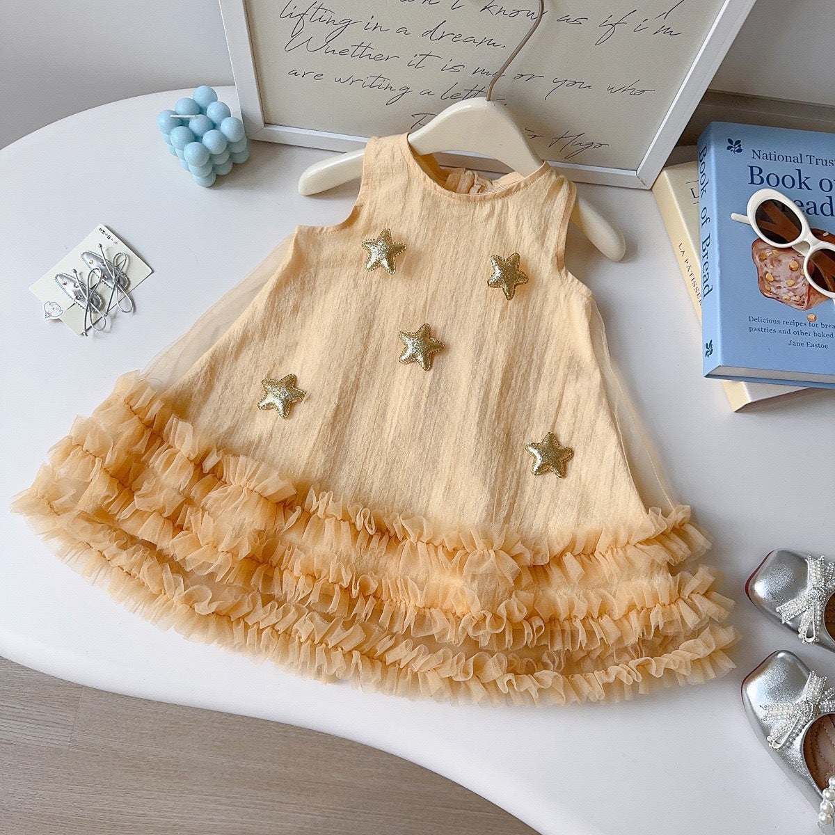 Girls' Dress 2026 New Style Star Mesh Tank Dress Children's Sleeveless Cake Princess Dress Cross-Border Dropshipping