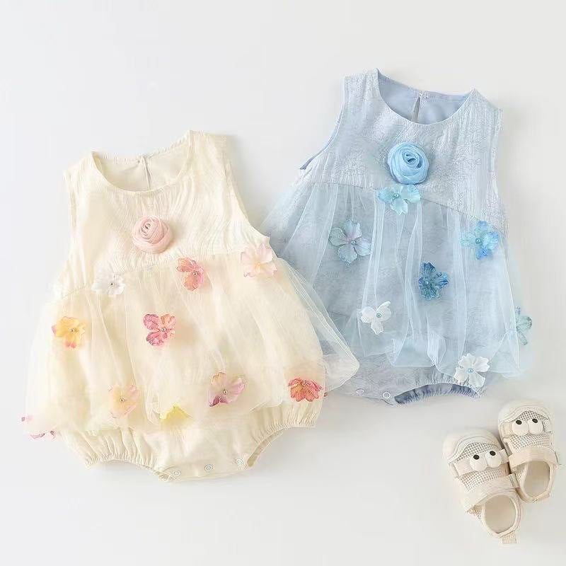 Baby Girl's Red Princess Dress for One-Month-Old, 100-Day, and One-Year-Old Celebrations, Summer Thin Style, Stylish Romper Dress for Young Girls