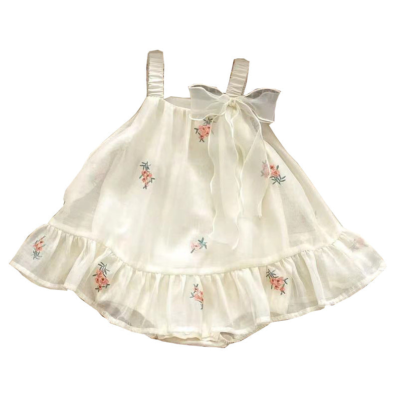 Newborn Baby Summer Sling Bag Fat Skirt All-in-One Suit Summer Thin Hare Clothes Climbing Clothes for 100 Days Baby Outgoing Clothes