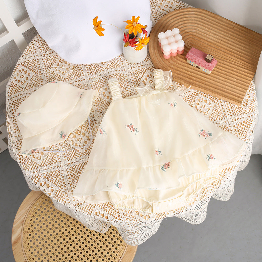 Newborn Baby Summer Sling Bag Fat Skirt All-in-One Suit Summer Thin Hare Clothes Climbing Clothes for 100 Days Baby Outgoing Clothes
