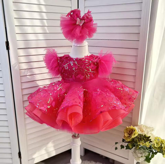 Light Luxury Short-sleeved Dress For Children