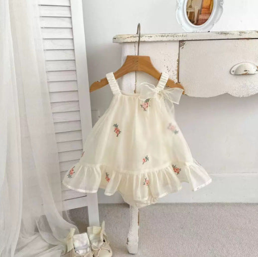 Newborn Baby Summer Sling Bag Fat Skirt All-in-One Suit Summer Thin Hare Clothes Climbing Clothes for 100 Days Baby Outgoing Clothes
