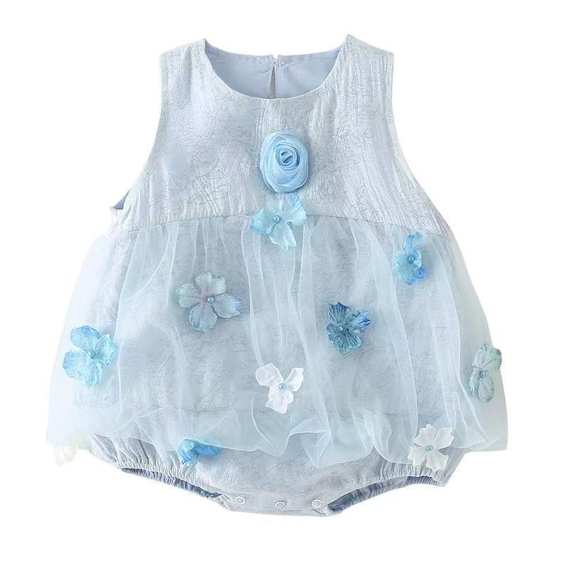 Baby Girl's Red Princess Dress for One-Month-Old, 100-Day, and One-Year-Old Celebrations, Summer Thin Style, Stylish Romper Dress for Young Girls