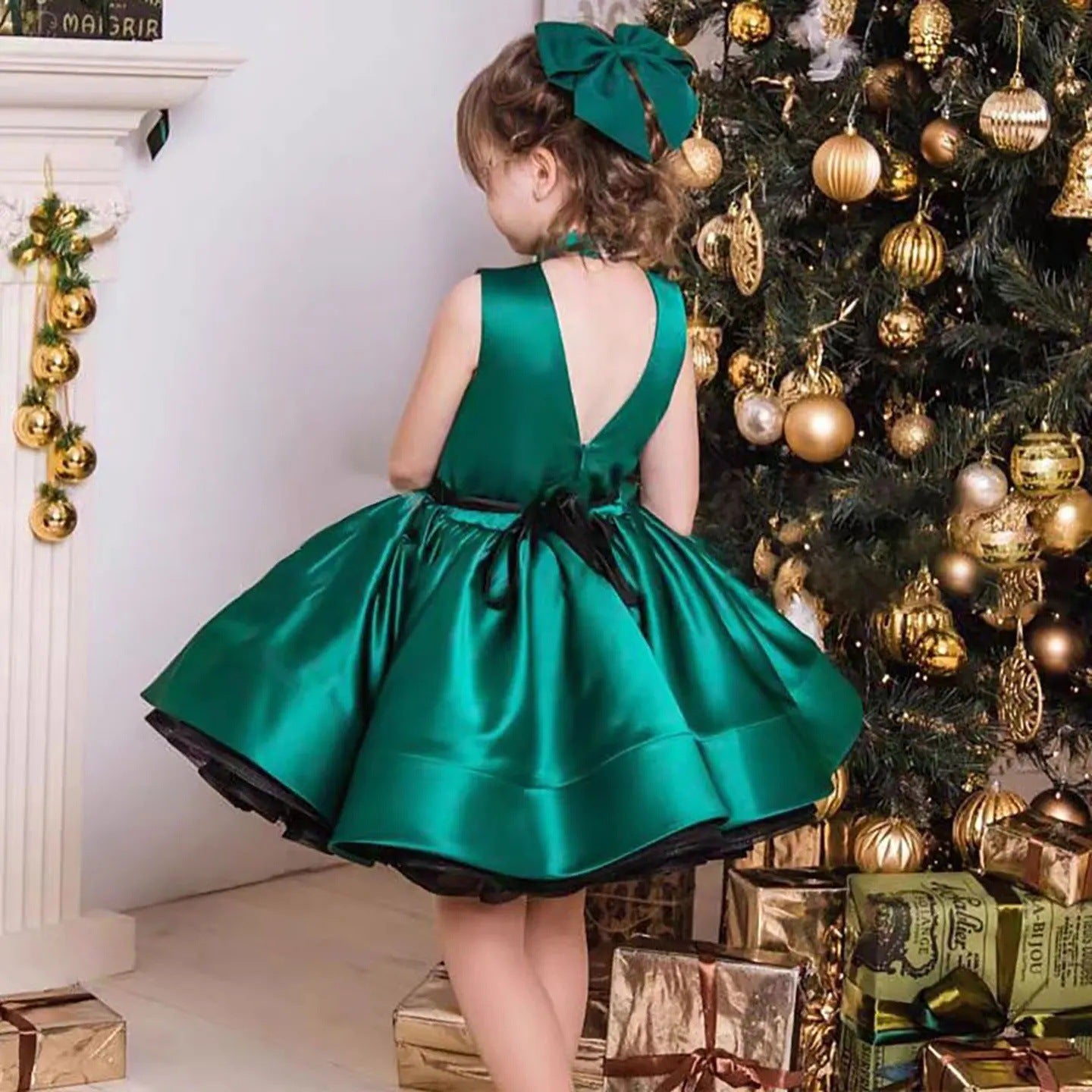 Children's Princess Dress Green Pettiskirt Girl Model