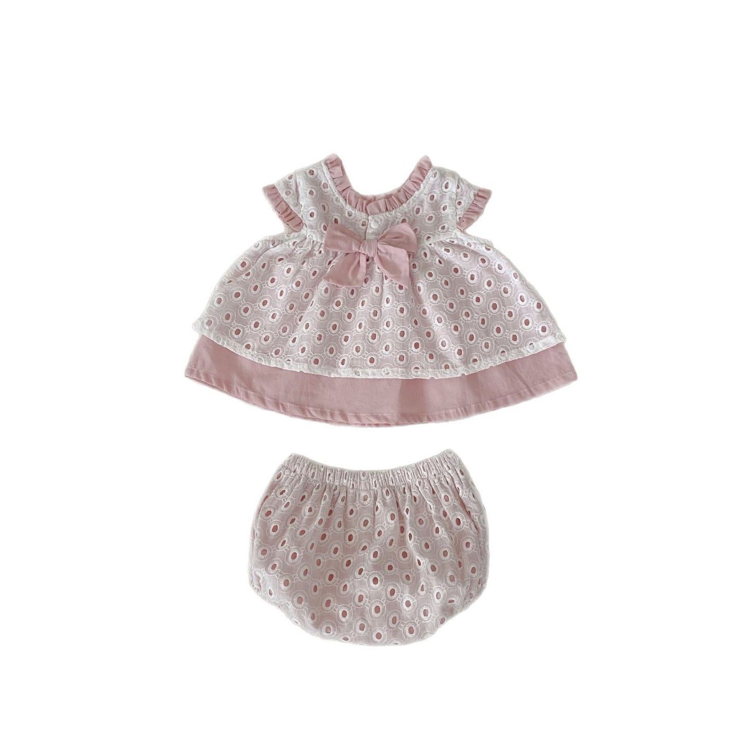 Baby Girl Clothes Hollow Out Double Layer Suit