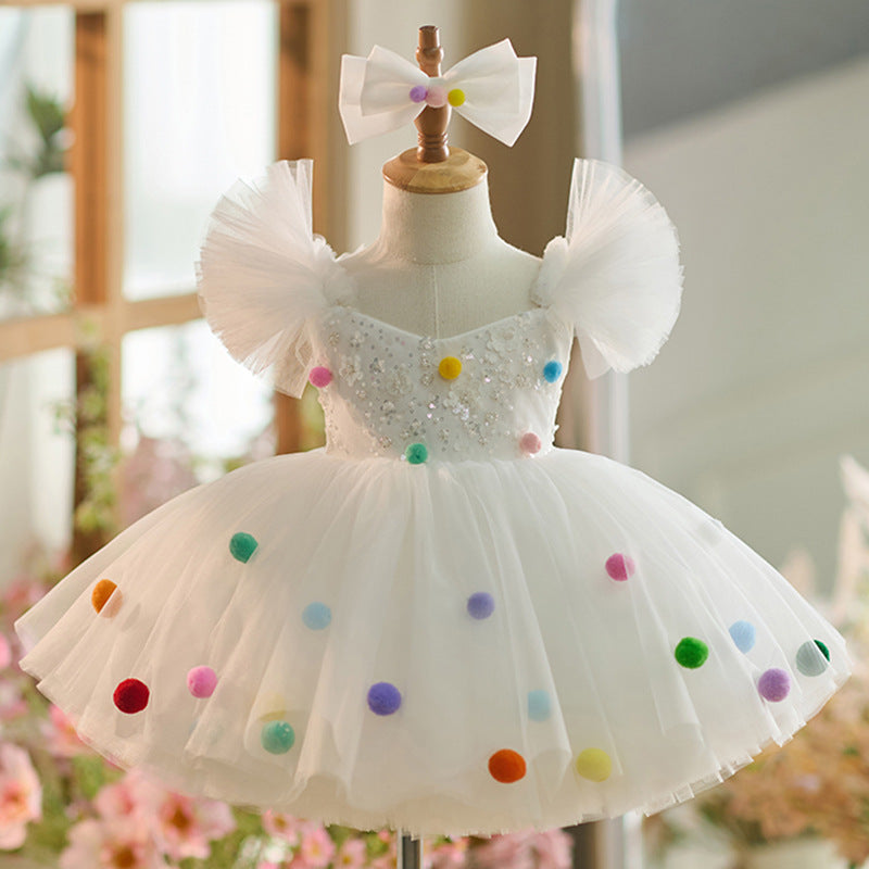 White Girl Super Fairy Puffy Gauze Princess Dress