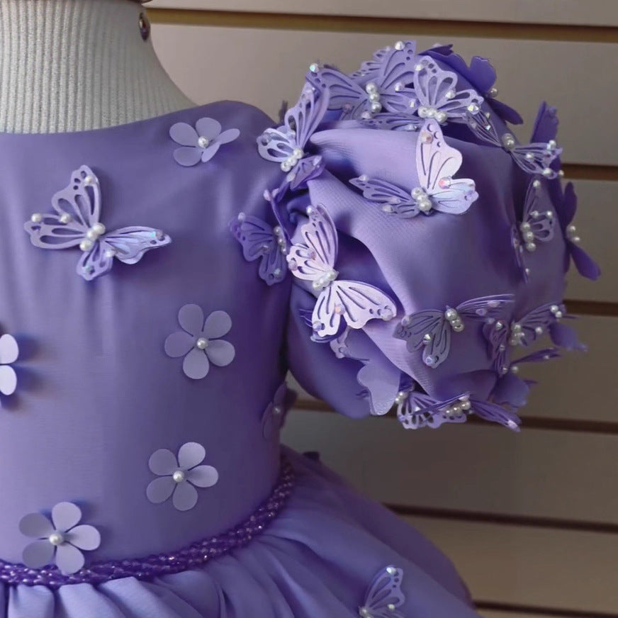 Little Girl Birthday Full-year Evening Dress Piano Performance Costume Girl