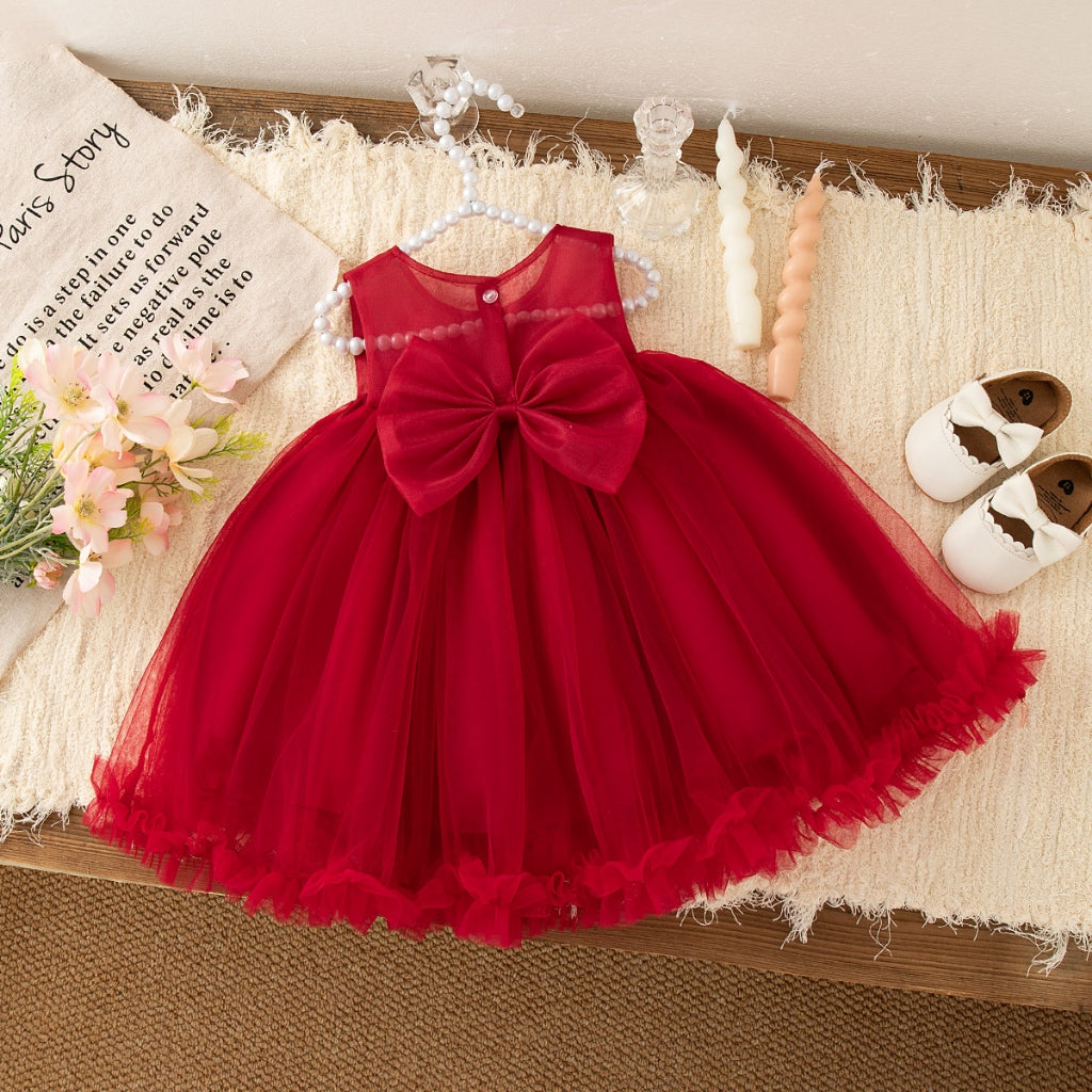 Summer New Baby Girl Princess Dress, Sweet Flower Bow Children'S Clothing Suitable For Birthday Parties (9 Months -3 Years Old)