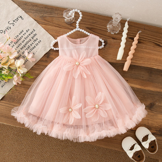 Summer New Baby Girl Princess Dress, Sweet Flower Bow Children'S Clothing Suitable For Birthday Parties (9 Months -3 Years Old)
