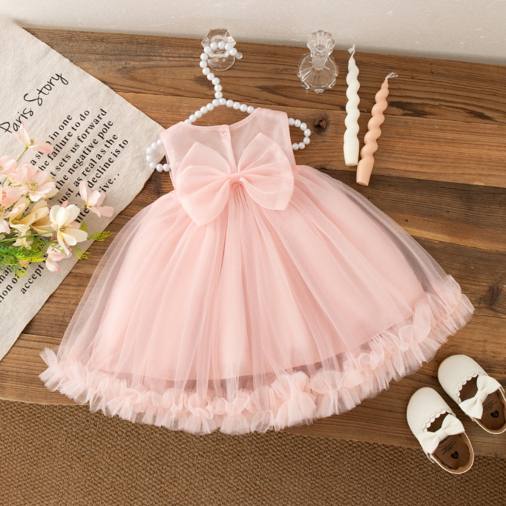 Summer New Baby Girl Princess Dress, Sweet Flower Bow Children'S Clothing Suitable For Birthday Parties (9 Months -3 Years Old)